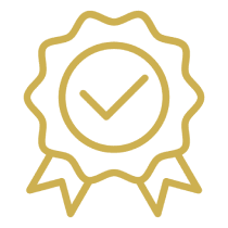 Award badge with checkmark