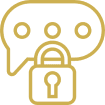 Chat bubble with a lock icon