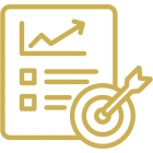 Growth graph and bullseye symbol