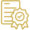 Document and ribbon indicating certification