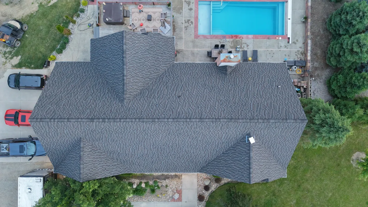 Top view of house and garden